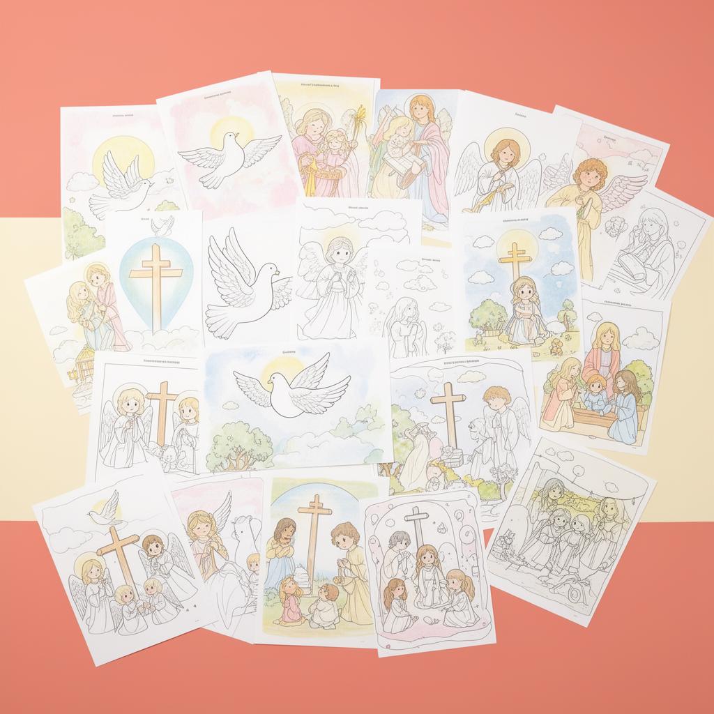 Coleção de desenhos cristãos para colorir